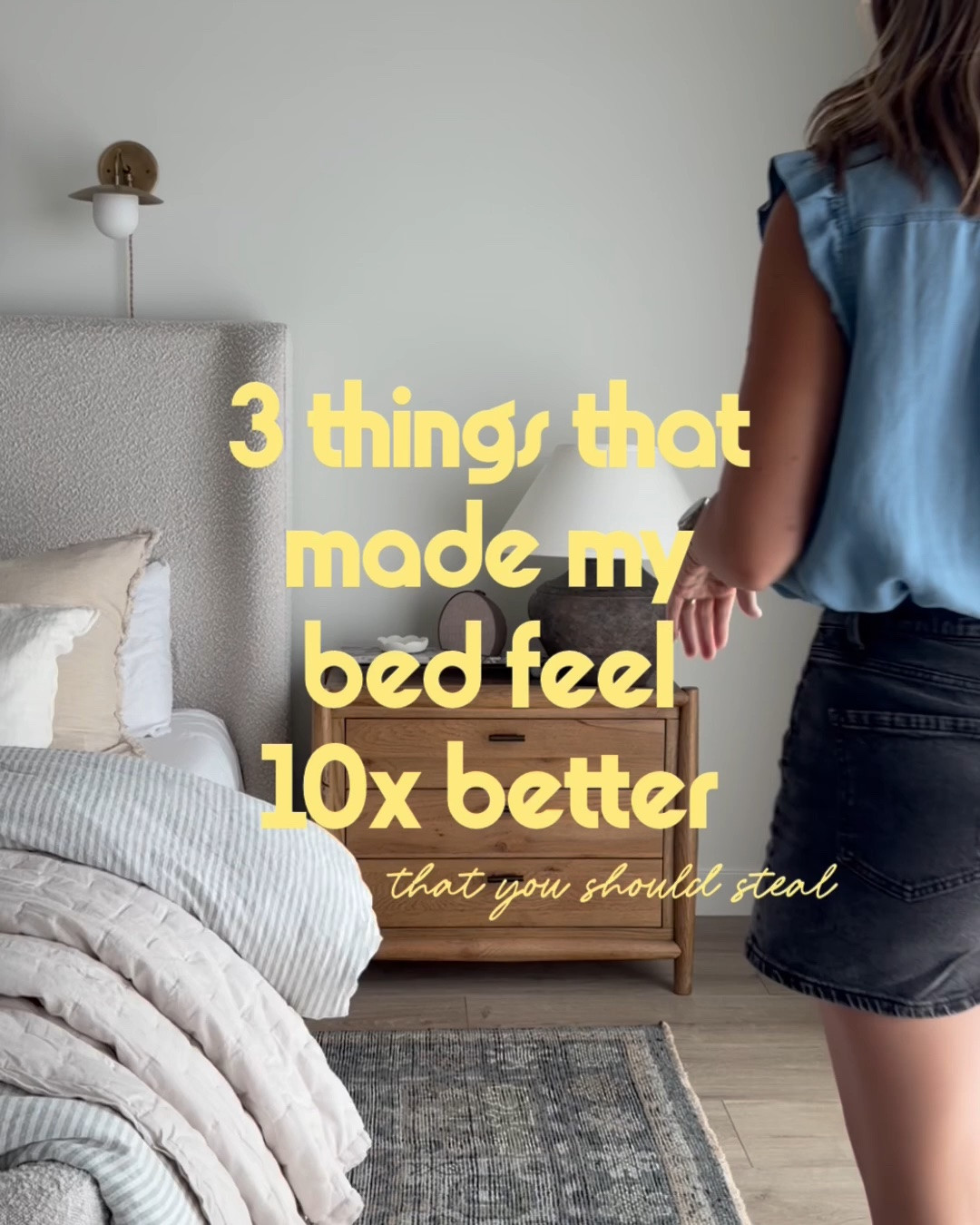 🤍 3 things that have made my bed feel 10 times better! No. 1 - soft and breathable bedding is a must for me. Hubby sleeps warm, I sleep cool and we have finally found the best sheets for us! No. 2 - the dreamiest quilt. Lightweight for summer and comes in the prettiest colors. No. 3 - layers, layers, layers! I love adding a quilt or throw blanket + extra fluffy pillows to our bed. They are the easiest to change up for the seasons so no need to change your sheets/duvet. What do you think, do you do any of these?

#neutralhome #beddingideas #bedroominspo

#LTKHome