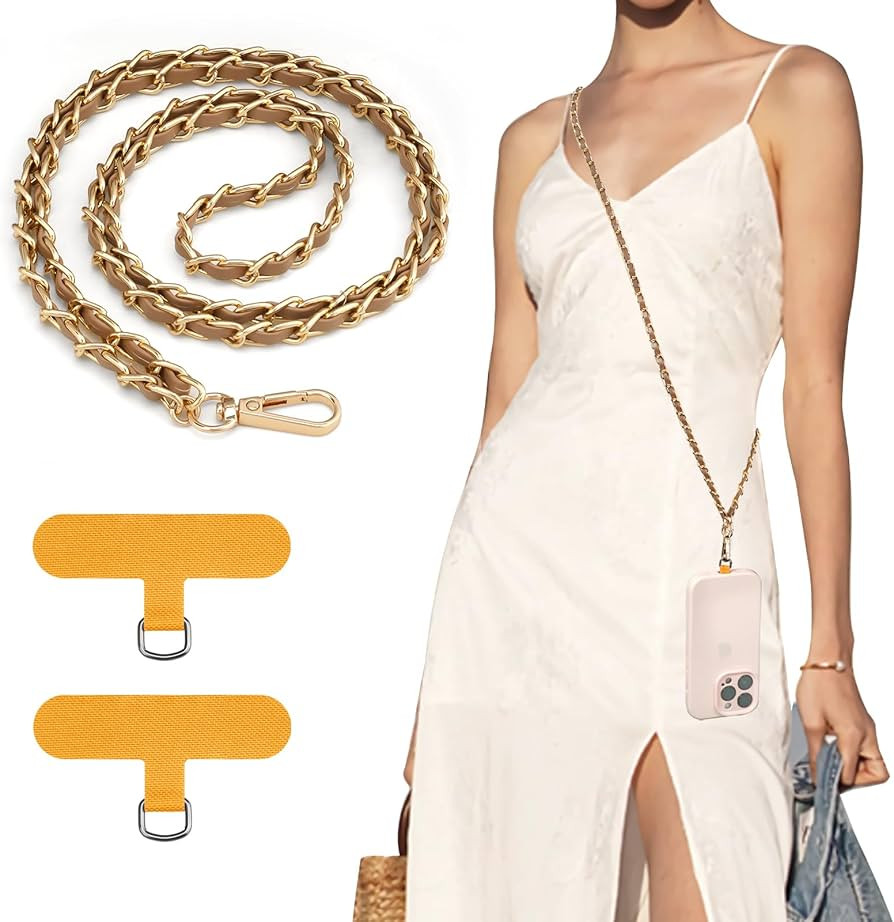 TiMOVO Universal Phone Lanyard, Metal Cell Phone Chain Anti-Theft Crossbody Strap for iPhone 17, ... | Amazon (US)