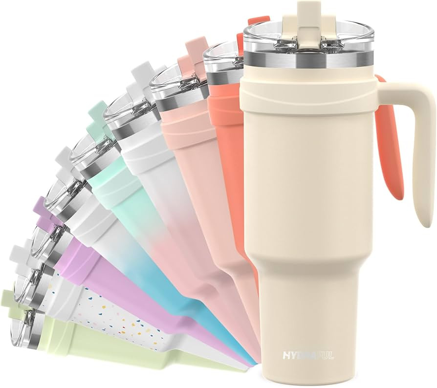 Hydraful 46 oz Insulated Tumbler with handle and leak proof 2-in-1 Straw & Sip Lid,Stainless Stee... | Amazon (US)
