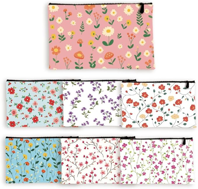 8 Sets Canvas Makeup Bags for Women,Multi-Purpose Travel Bulk Cosmetic Bags,Toiletry Organizer Po... | Amazon (US)