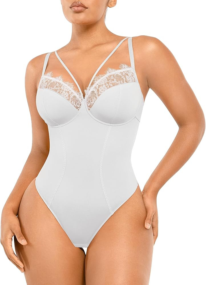 SHAPELLX Women's Shapewear Bodysuit Tummy Control Body Shaper Lace Sculpting Snatched Waist Body ... | Amazon (US)