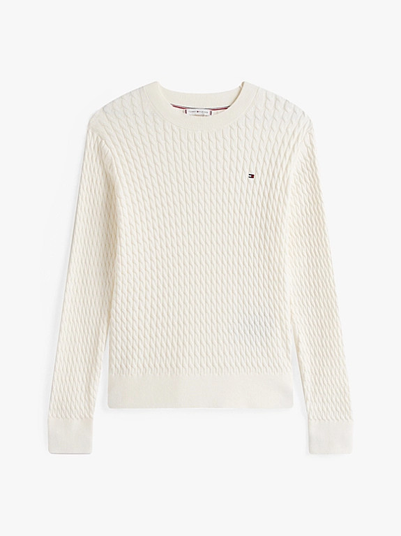 Feiner Rundhals-Pullover mit Zopfstrick | Tommy Hilfiger (DE)