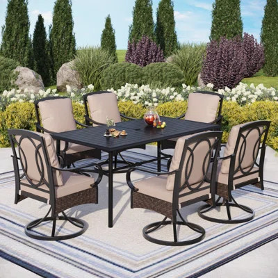 Argyri Rectangular 6 - Person 66.5" Long Dining Set with Cushions | Wayfair North America