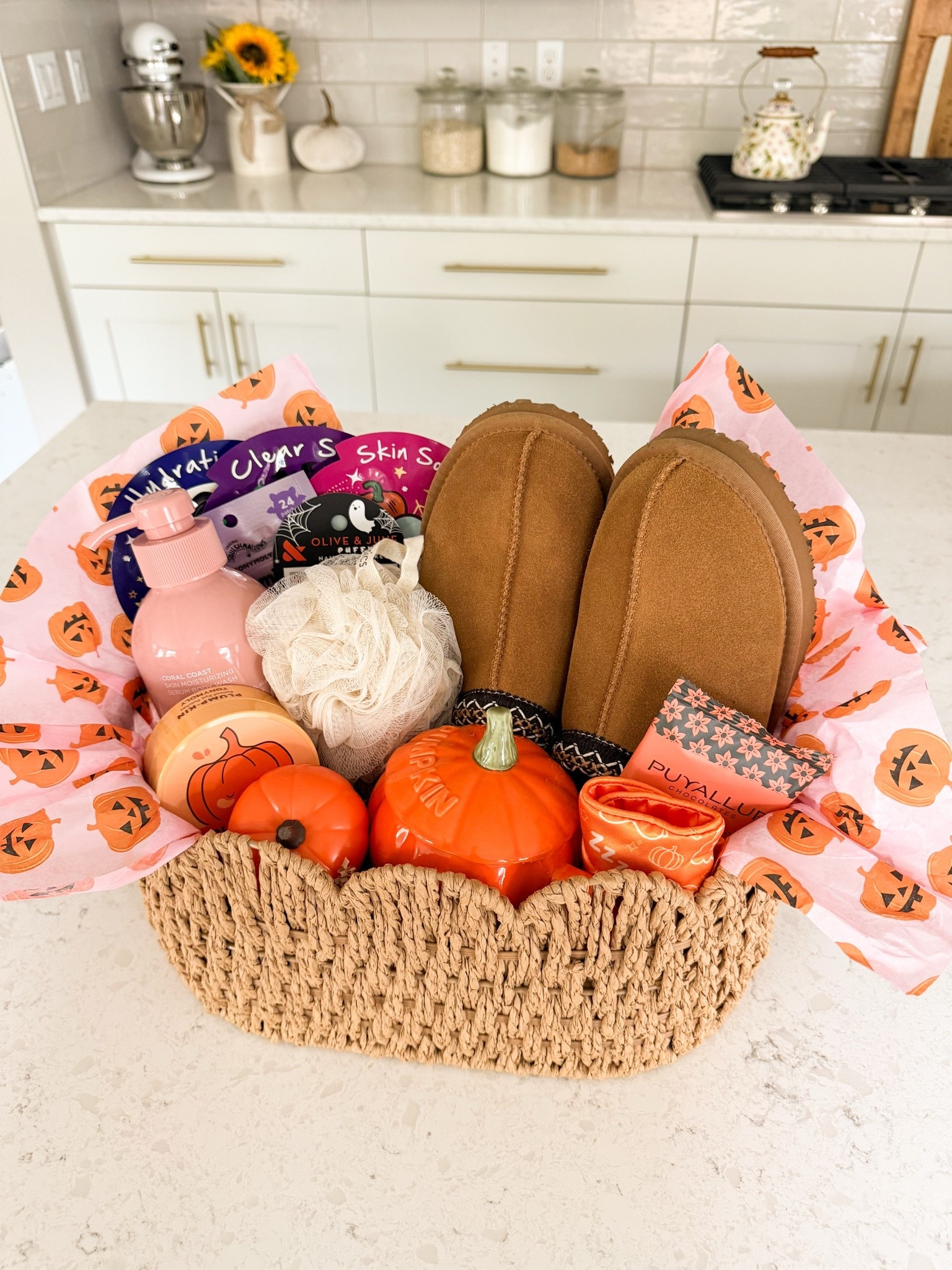 Halloween self-care boo basket for adults!

Scalloped basket, slippers, shower gel, loofah, eye patches, sheet masks, retinol eye cream, pumpkin ceramic mug, hydrocolloid patches, nail art stickers

#LTKgiftguide #LTKhome #LTKbeauty