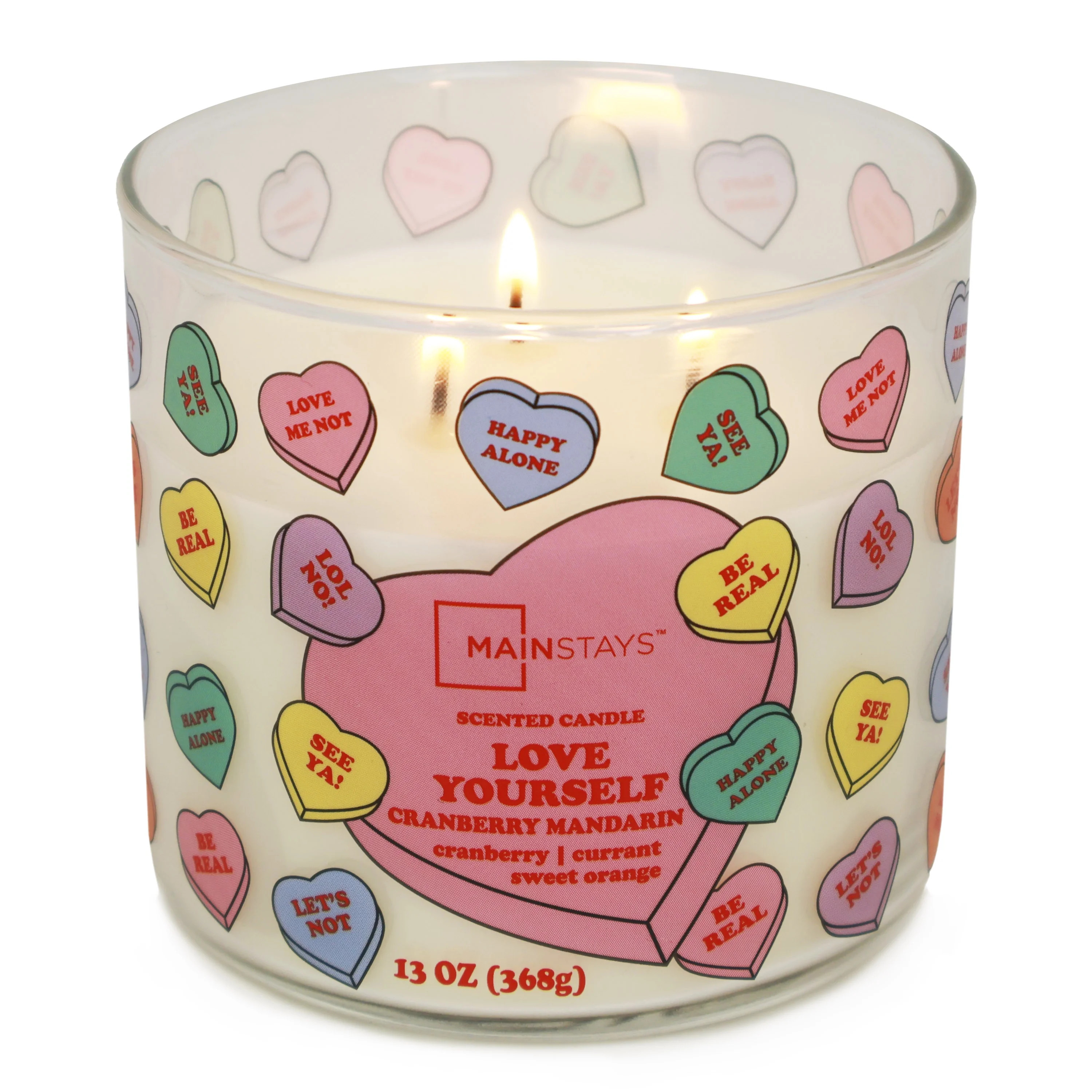 Mainstays Valentines Love Yourself 3-Wick Candle, 13-Ounce | Walmart (US)