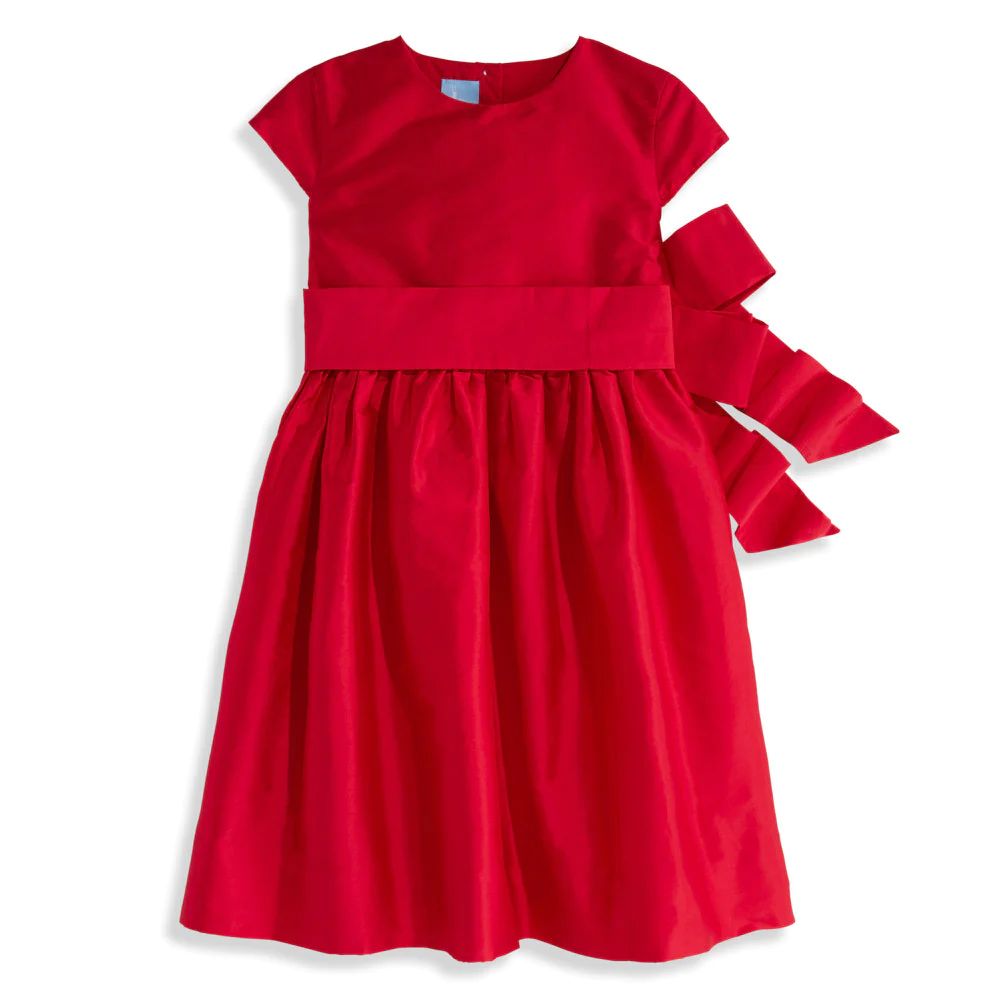 Taffeta Party Dress - Red w/ Red Sash | bella bliss 