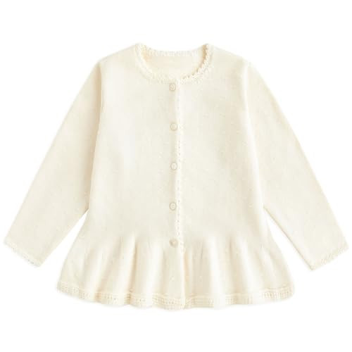 Simplee kids Baby Girl Cardigan Dress Sweaters Cute Knit Cardigan with Lace Hem for Toddler Girl 4-5T | Amazon (US)