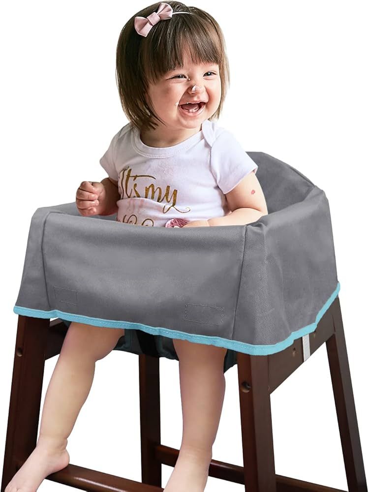 Solfres Dual-Belt High Chair Cover, Baby High Chair Cover, Upgrade Version, for Wooden or Restaur... | Amazon (US)