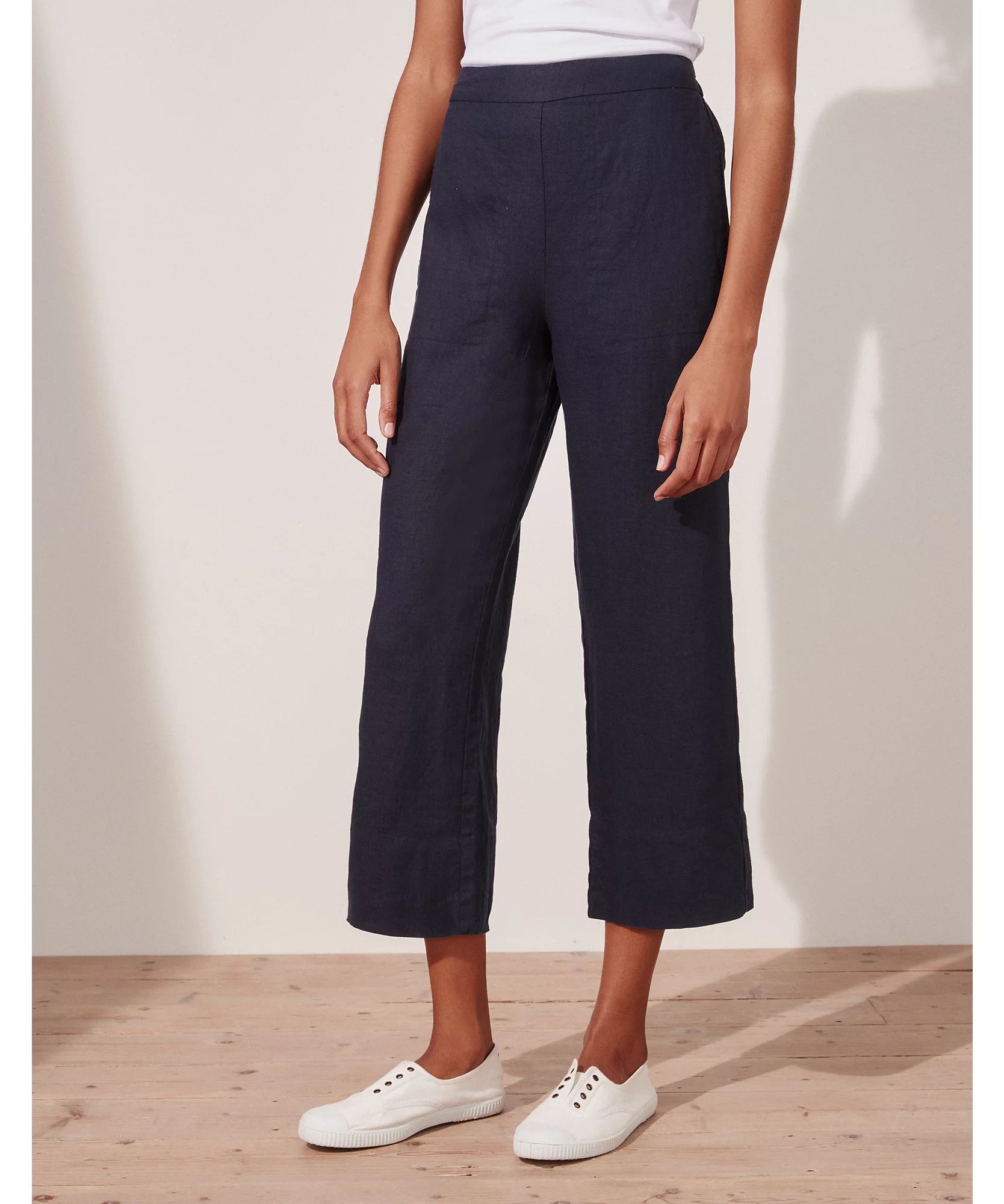 Linen Wide-Leg Cropped Trousers | Clothing Sale | The  White Company | The White Company (UK)