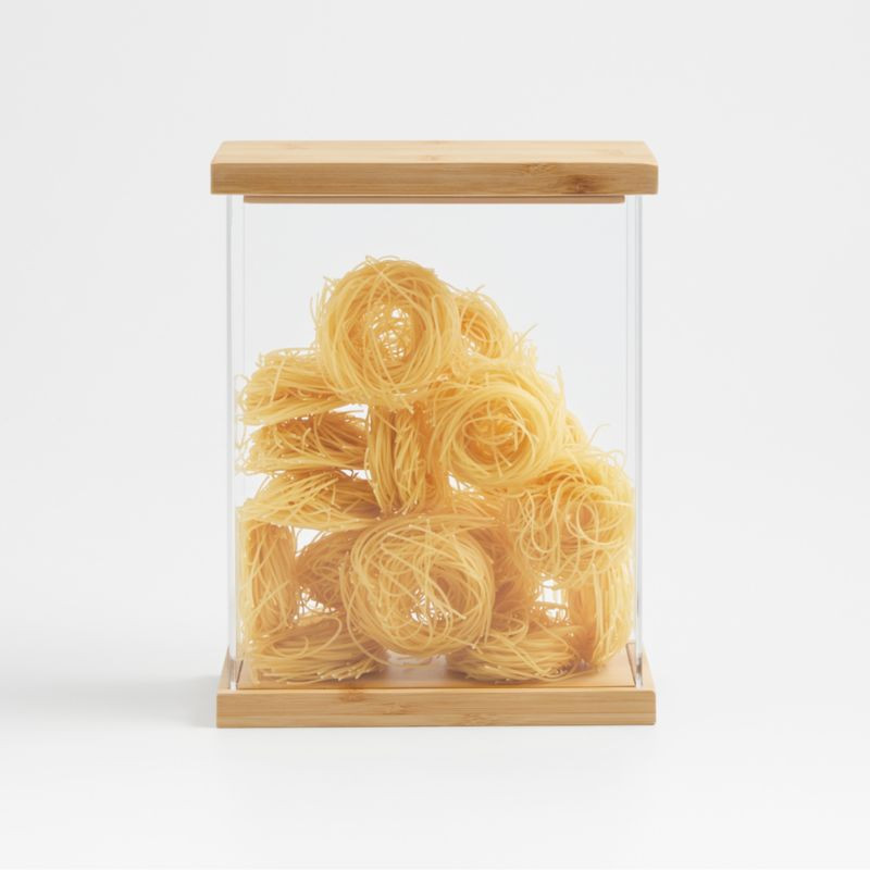 Small Rectangular Acrylic Kitchen Canister with Bamboo Lid + Reviews | Crate & Barrel | Crate & Barrel