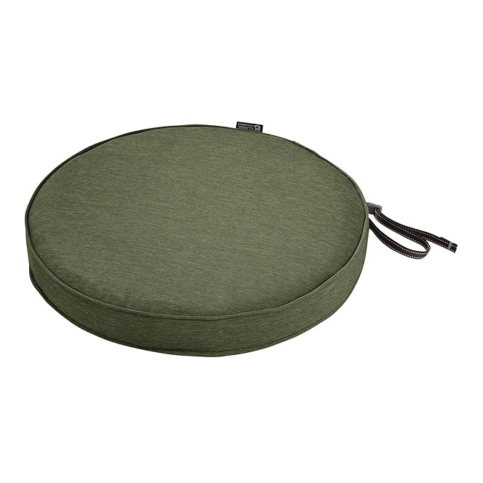 Classic Accessories Montlake Round Cushion Foam & Slip Cover, Heather Fern, 18" Dia x 2" Thick | Amazon (US)