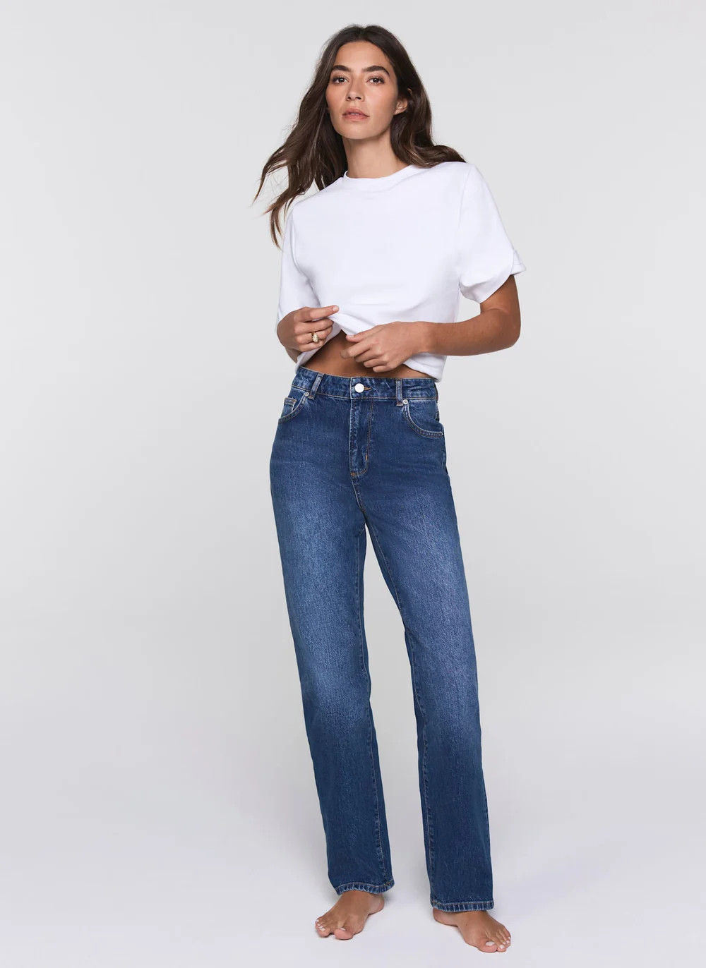 Indigo Polished Straight Jeans | Mint Velvet