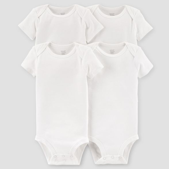 Baby 4pk Short Sleeve Bodysuit - Just One You® made by carter's White | Target