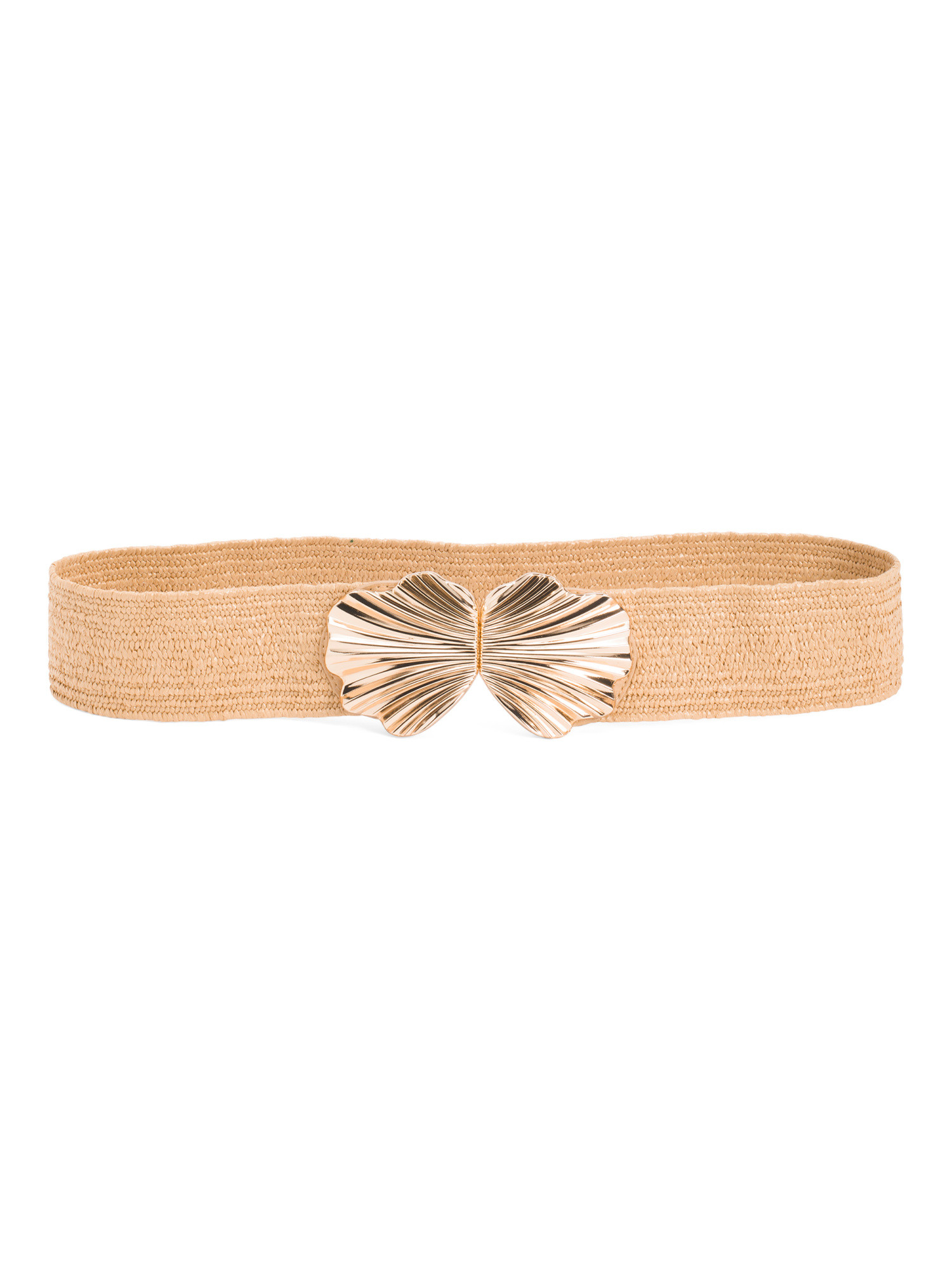 Embossed Gold Tone Shell Buckle Stretch Belt | Accessories | Marshalls | Marshalls