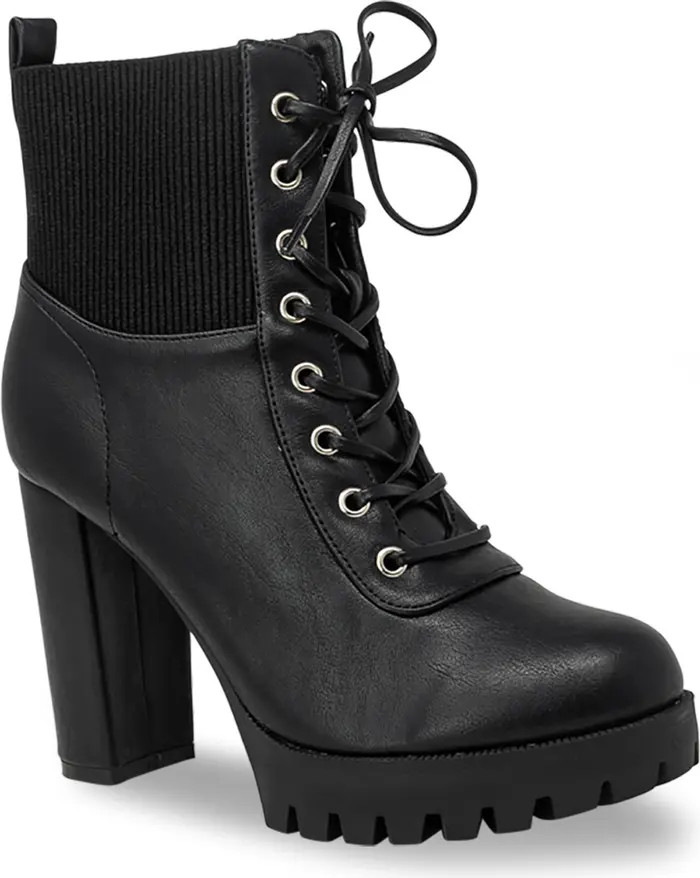 Chase & Chloe Brandy Block Heel Combat Boot | Nordstrom Rack