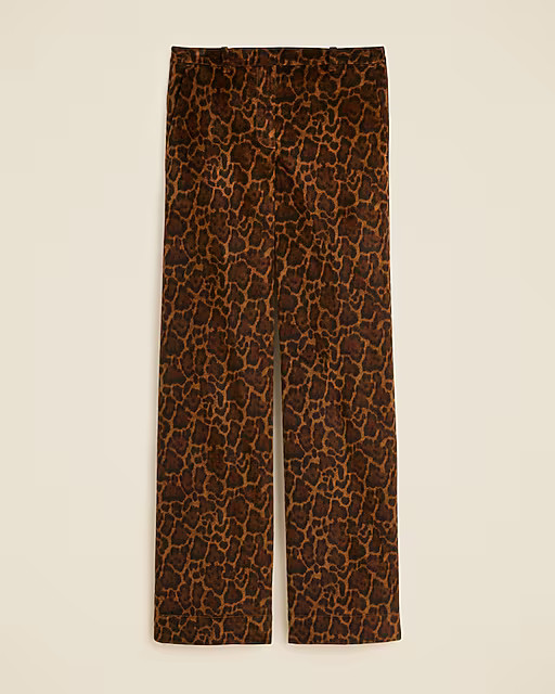 Washed velvet wide-leg trouser in jaguar print | J. Crew US