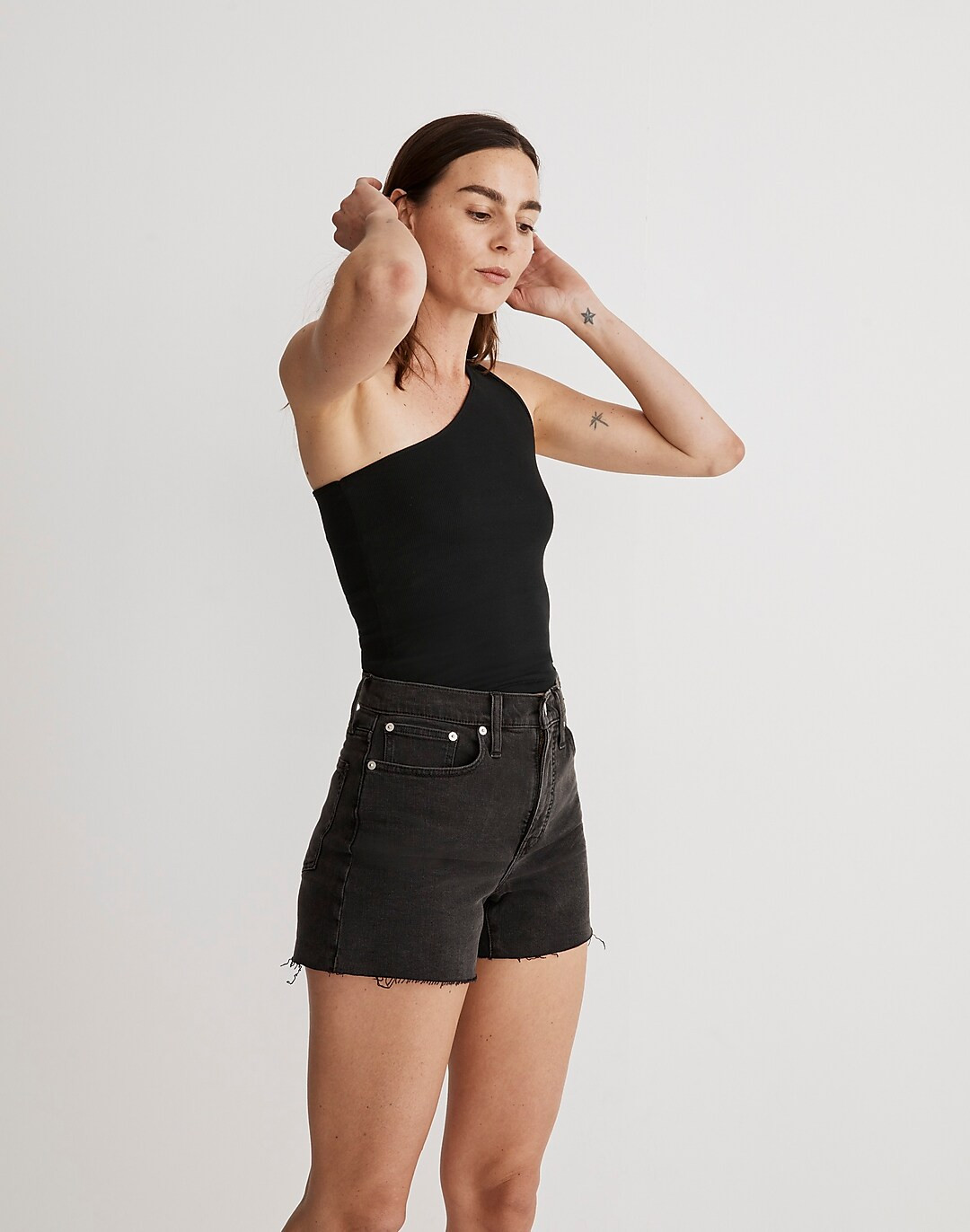 High-Rise Denim Shorts in Lunar Wash | Madewell