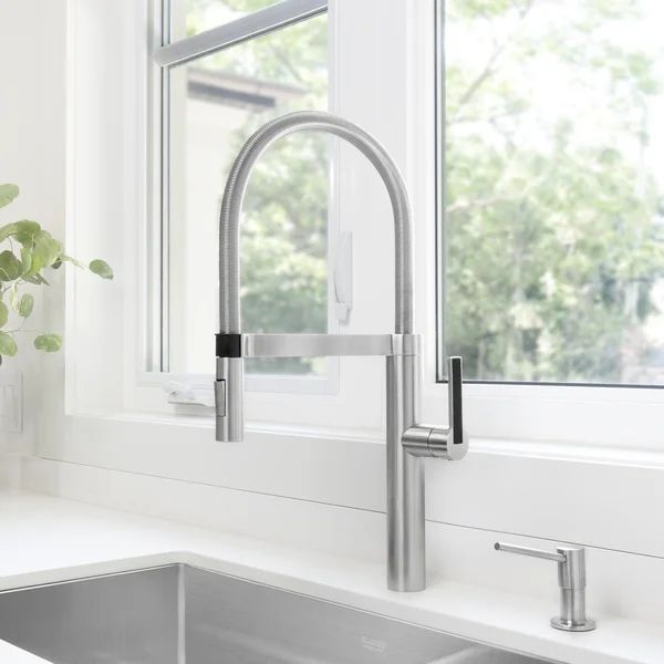 Culina Pull Down Single Handle Kitchen Faucet with Supply Lines | Wayfair North America