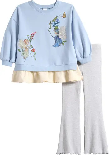 Kids' Fairy Graphic Sweatshirt & Flare Leggings Set | Nordstrom