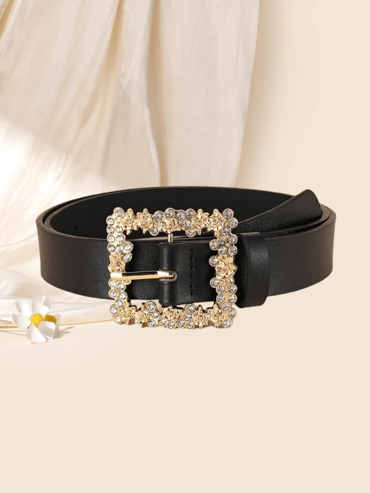 Boho 1pc Women Rhinestone Decor Belt With Hole Punch Elegant Summer, School | SHEIN