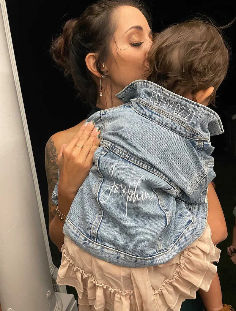 Little Kids Baby Toddler Personalized Jean Jacket, Unisex Jean Jacket, Custom Girls Clothes, Name... | Etsy (US)
