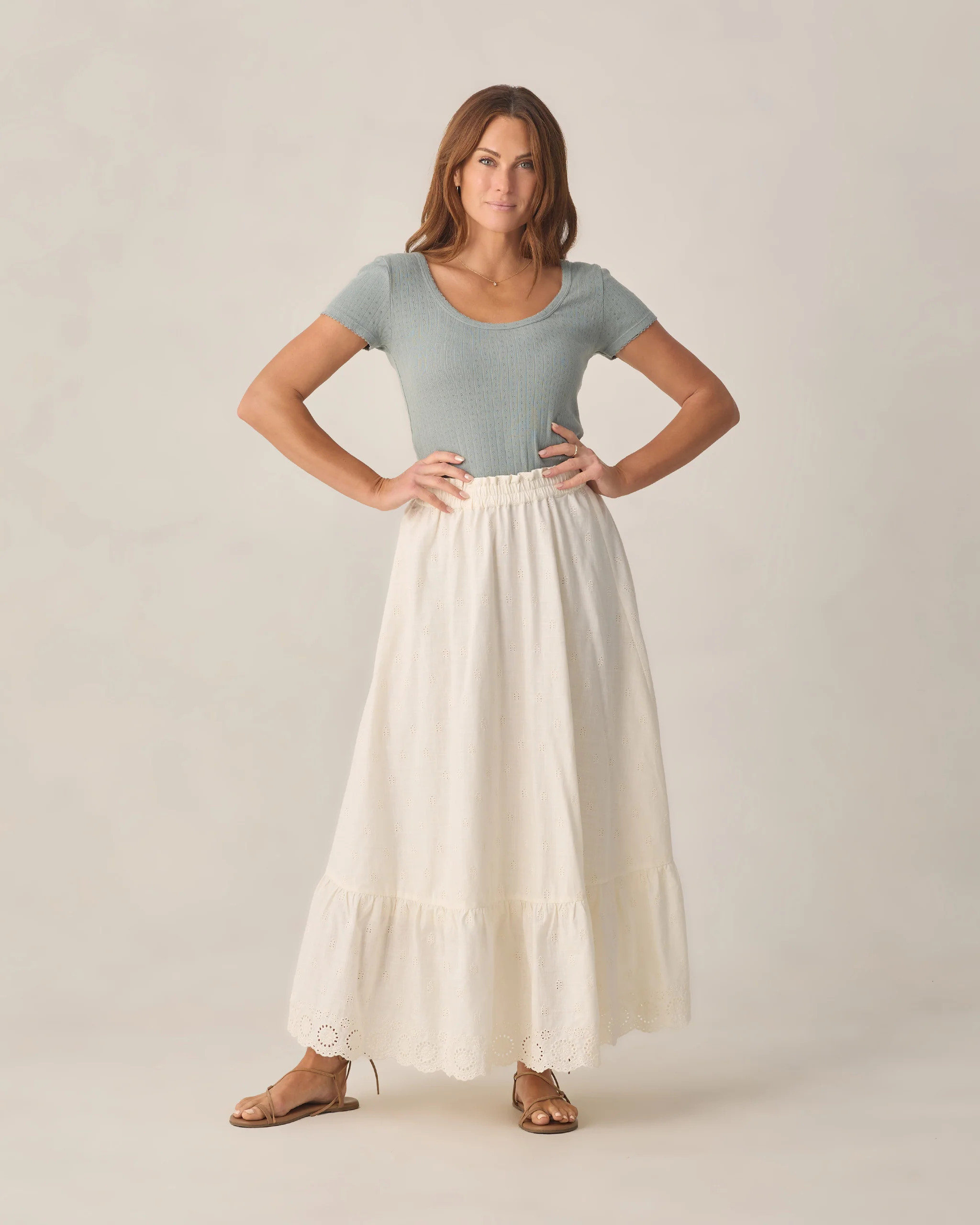 Women's Rose Maxi Skirt Ivory | Rylee + Cru