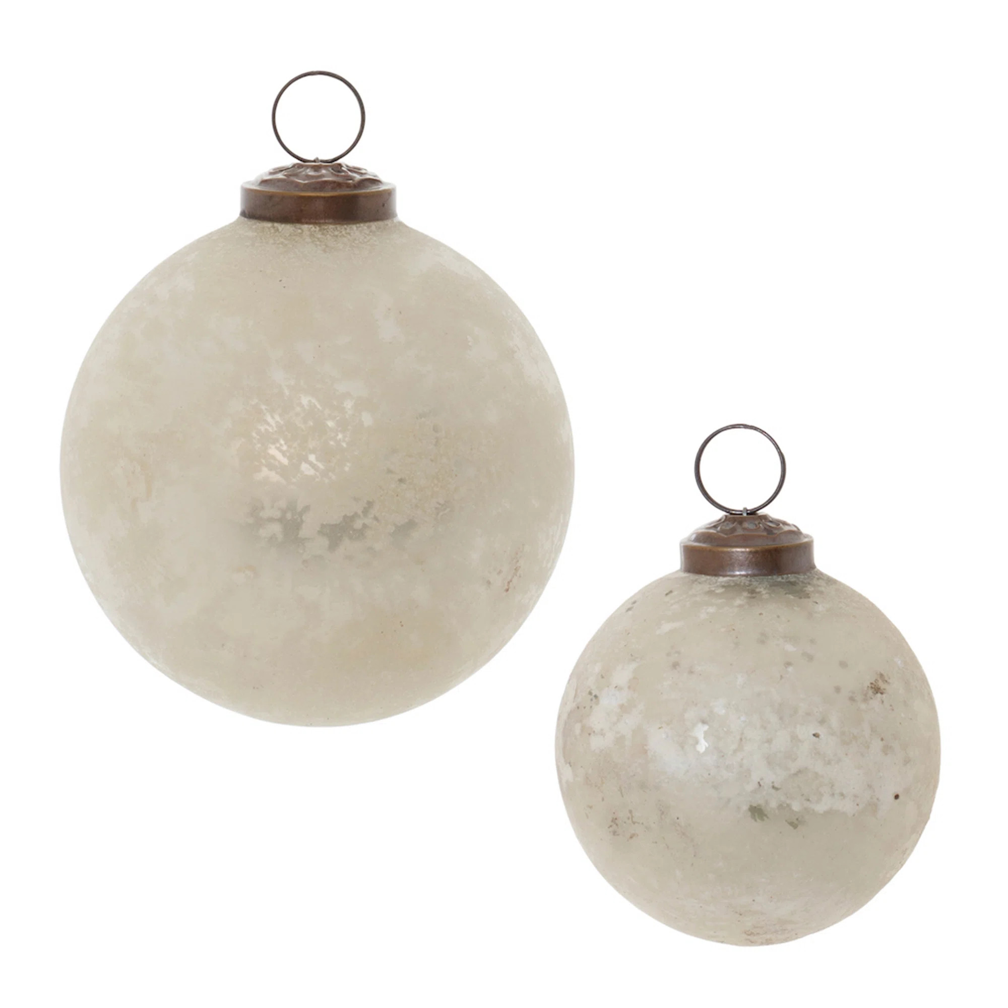 Beige Soda Lime Glass Ball Ornament (Set of 12) | Wayfair North America