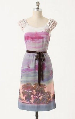Anthropologie  Floreat "Violet Gloaming Dress" 4 Very Rare $268 | eBay US
