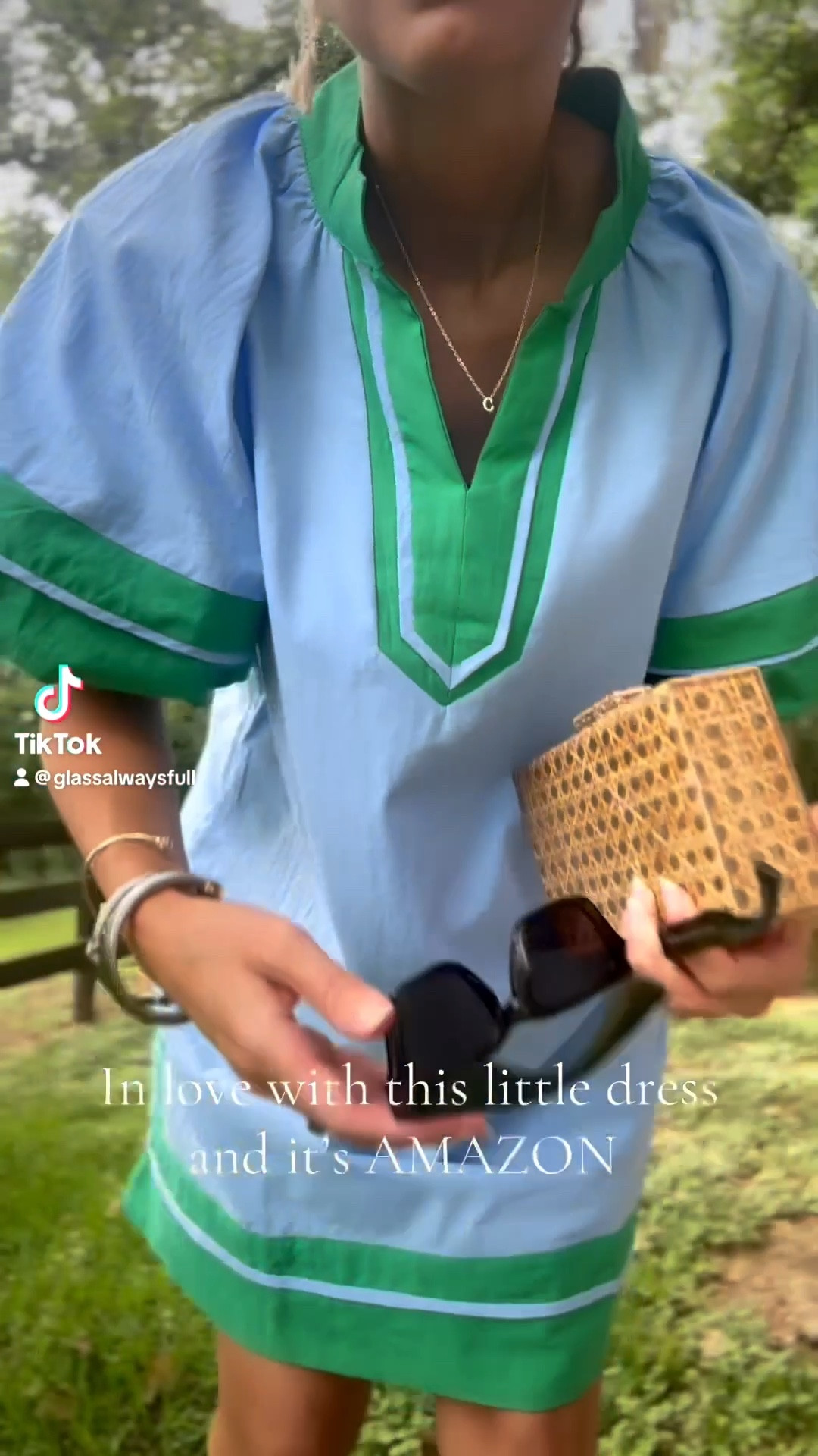 Love this little spring dress from Amazon! TTS wearing size small. Amazon dress, Amazon spring dress, swim coverup, beach dress, resort dress, summer vacation dress, sunglasses, affordable summer outfit. Callie Glass. 

#LTKSeasonal #LTKWedding #LTKootd