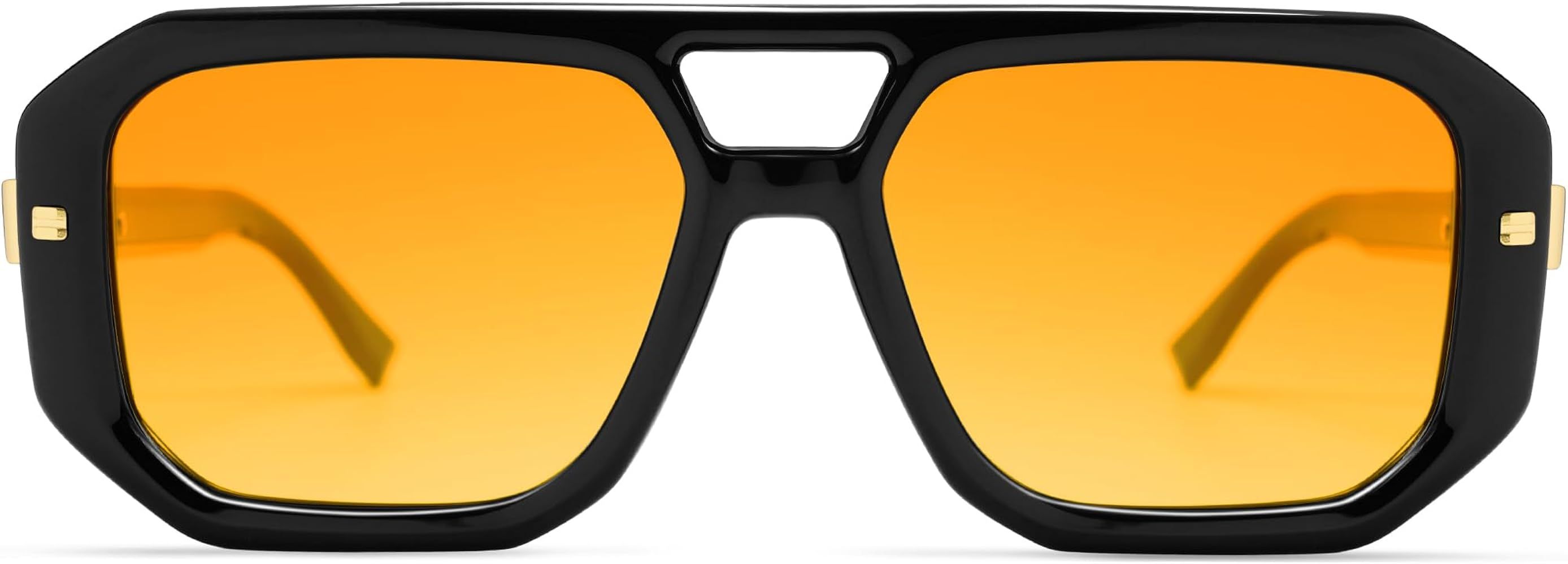 VANLINKER Trendy Vintage Aviator Sunglasses Womens Mens Retro 70s Square Polarized Sunnies VL9753 | Amazon (US)
