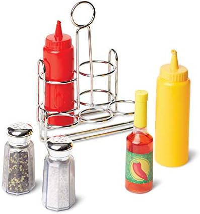 Melissa & Doug Condiments Set (6 pcs) - Play Food, Stainless Steel Caddy | Amazon (US)