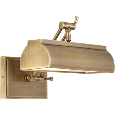 Possini Euro Design Upton 10" Wide Plug-In Antique Brass Picture Light | Target