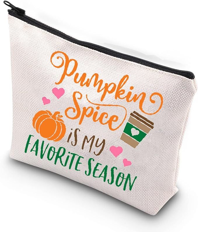 MNIGIU Pumpkin Spice Makeup Cosmetic Bag Pumpkin Spice Is My Favorite Season Autumn Coffee Lover ... | Amazon (US)