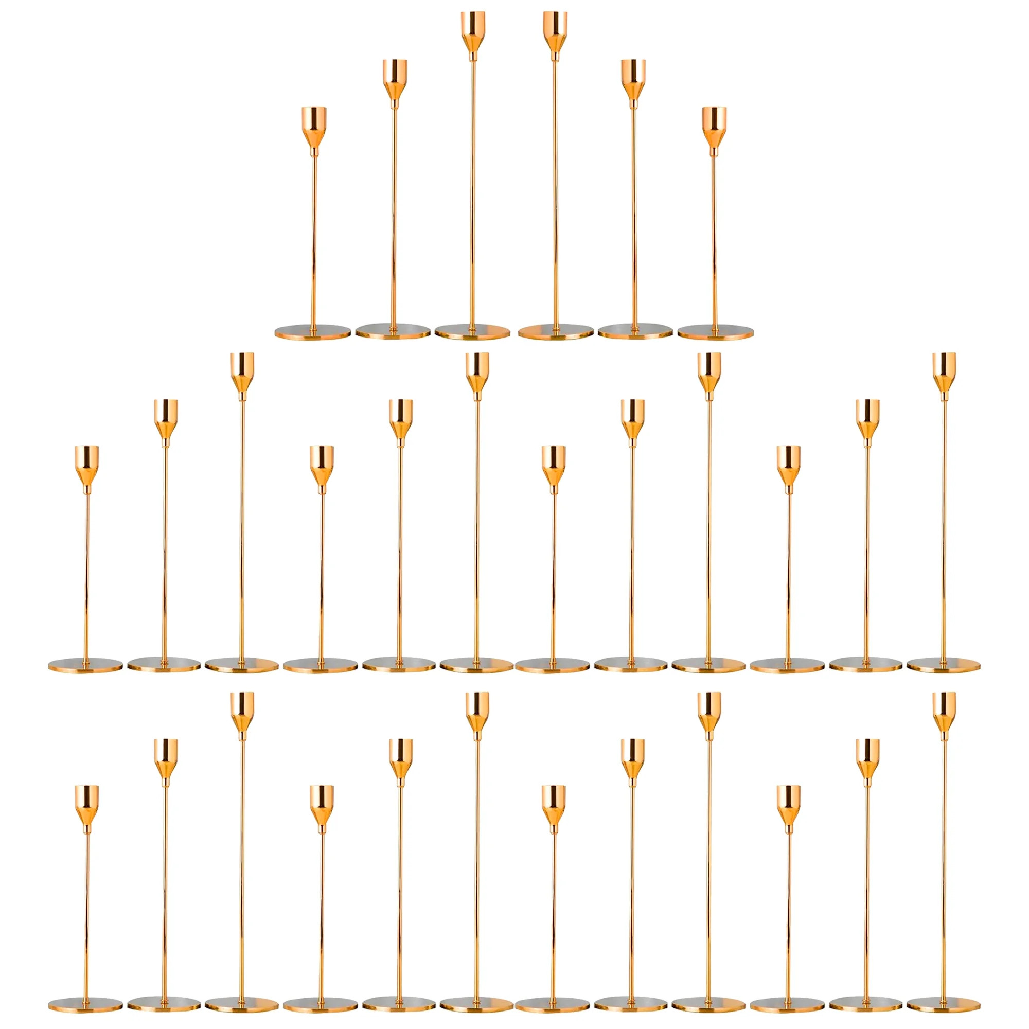 Nuptio Gold Candle Holder for Taper Candles Candlestick Holders Set of 30 | Walmart (US)