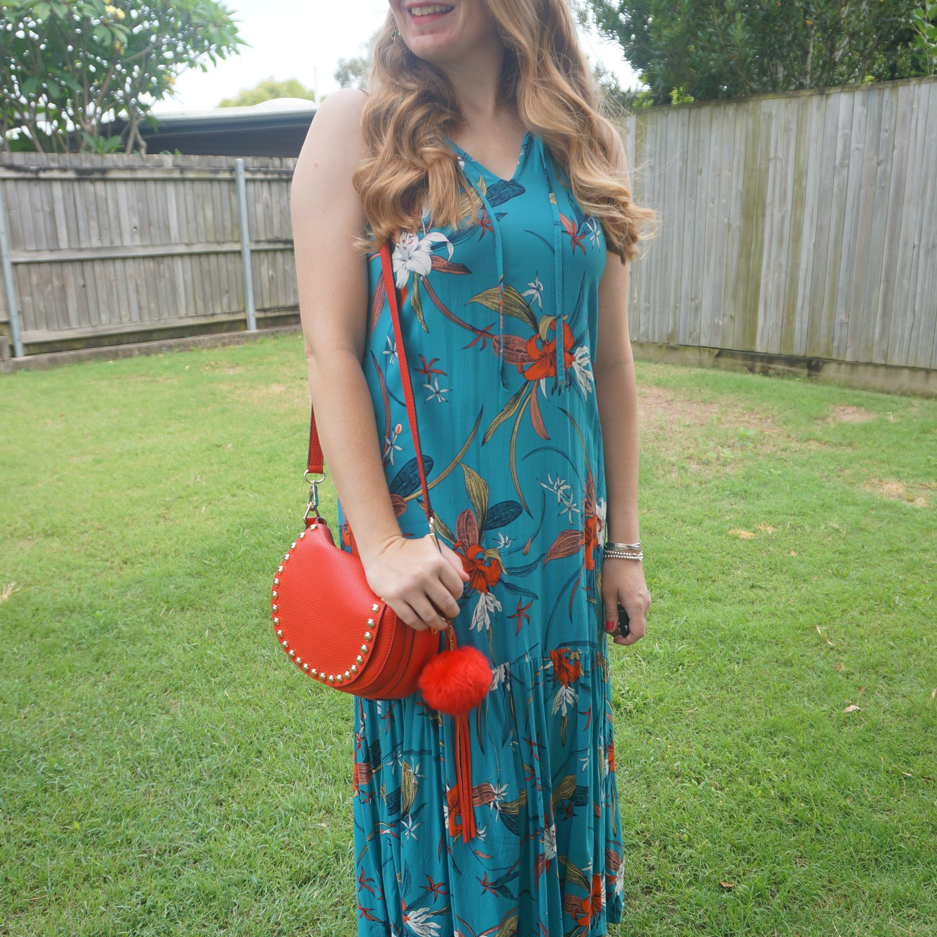 Kmart Anko teal floral midi dress. With a little red Rebecca Minkoff saddle bag to make it even more Christmas-like ❤️

#LTKbag #LTKsummer #LTKaustralia