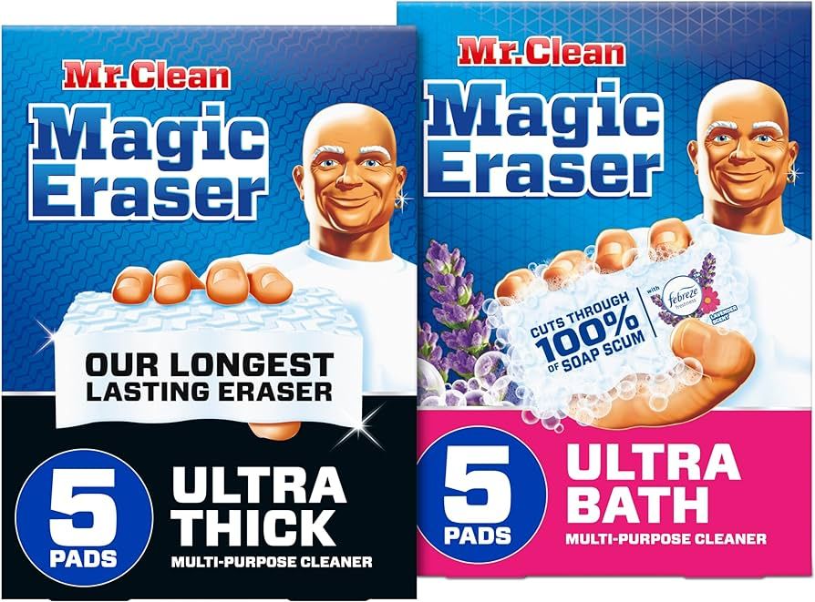 Bundle of Mr. Clean Magic Eraser Ultra Bath Multi Purpose Cleaner for Bathroom, 5ct + Mr. Clean M... | Amazon (US)