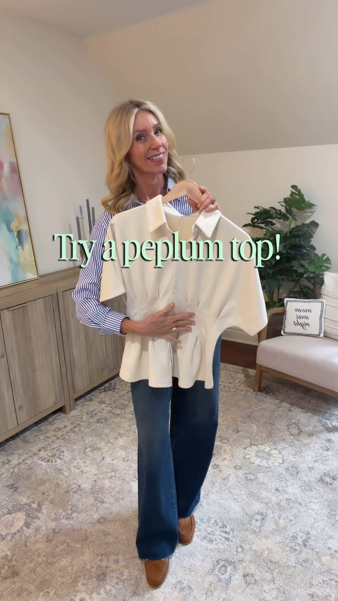 This flattering Amazon peplum style top is hides any tummy insecurities and is an immediate confidence boost!

It comes in 7 colors and 5 sizes. Fit is true to size and I’m wearing a small.

#LTKgrwm #LTKootd #LTKOver40