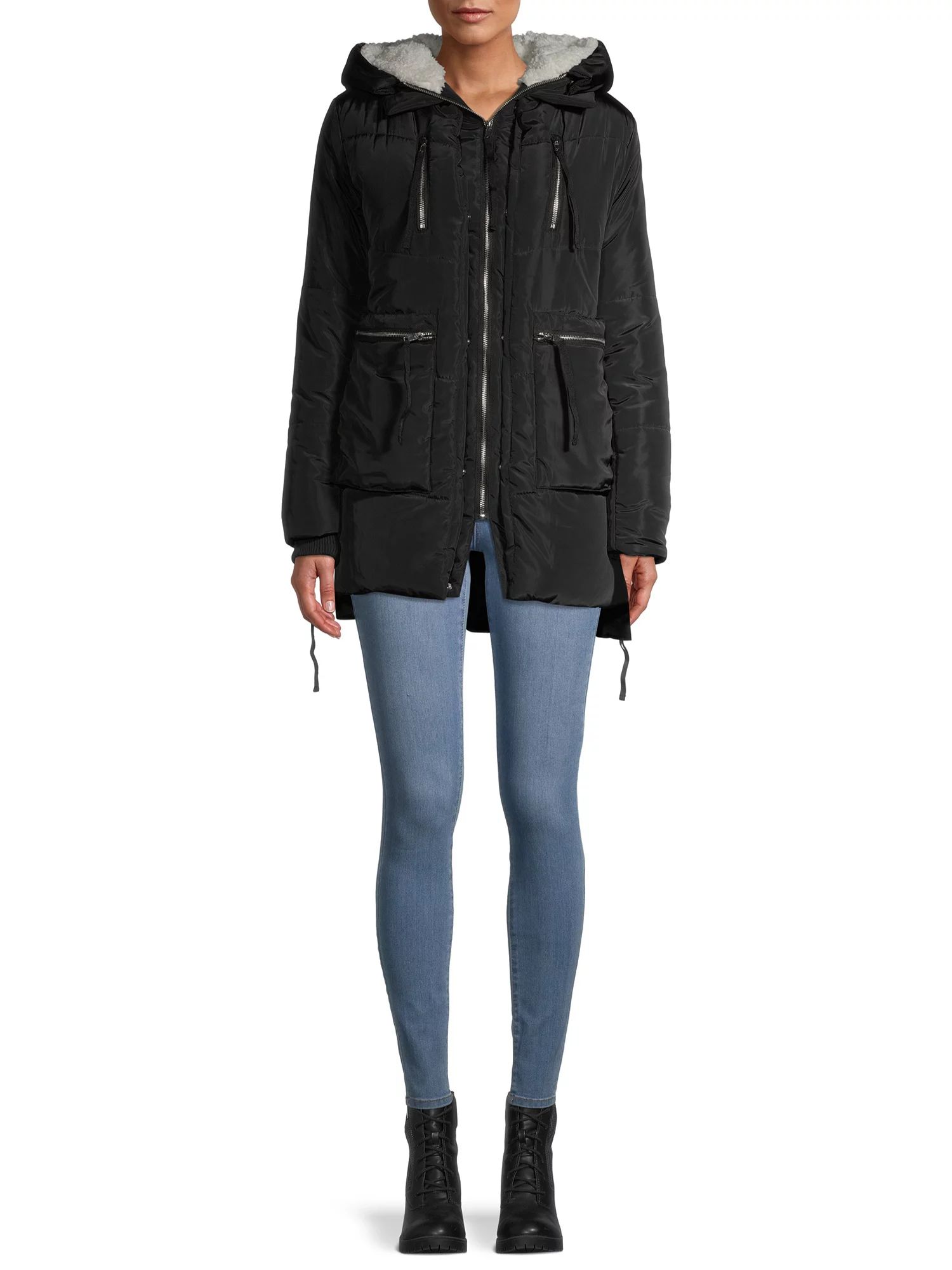 Jason Maxwell Women's Side Zip Puffer Coat | Walmart (US)