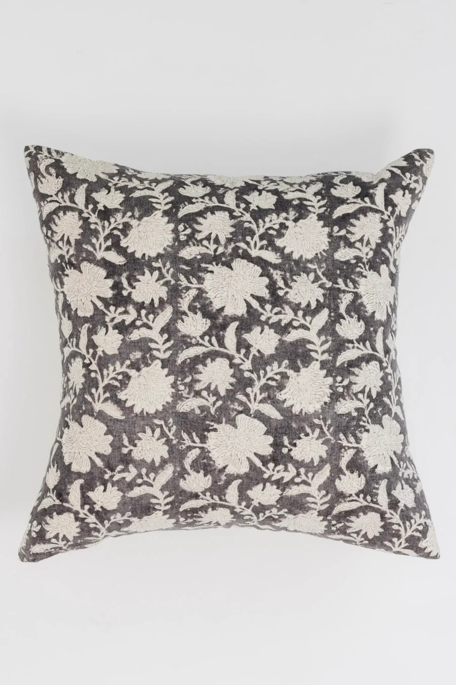 Block Print Floral Pillow - 20"x20" | THELIFESTYLEDCO