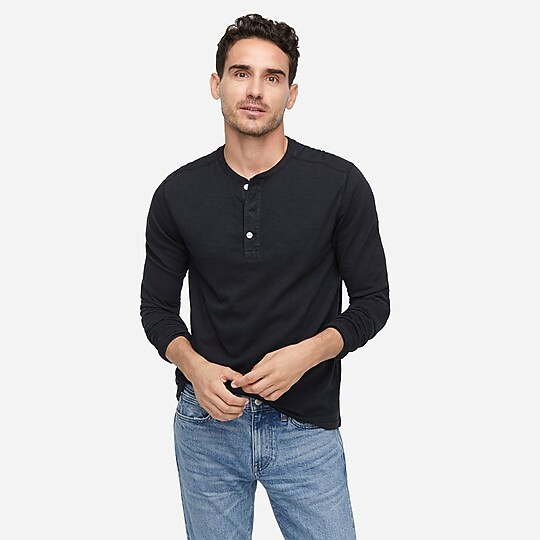 Garment-dyed slub cotton henley | J. Crew US