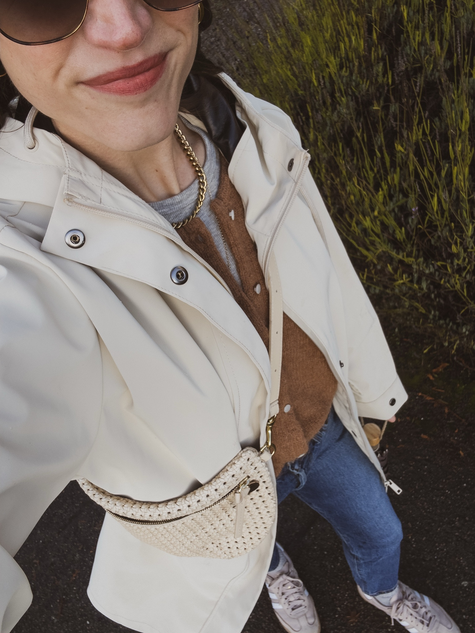 Daily Look 12.14

Everlane tee, XS, TTS for a slim fit. Sèzane cardigan, XXS, size down. Levi’s jeans, 24, I took my smaller size. Old Zara raincoat, similar linked. Clare V. bag. Adidas Sambas, TTS. Le Specs sunglasses. Parker Necklace from Sela Designs, ASHLEYROHR10 for 10% off  

#LTKOver40 #LTKSeasonal