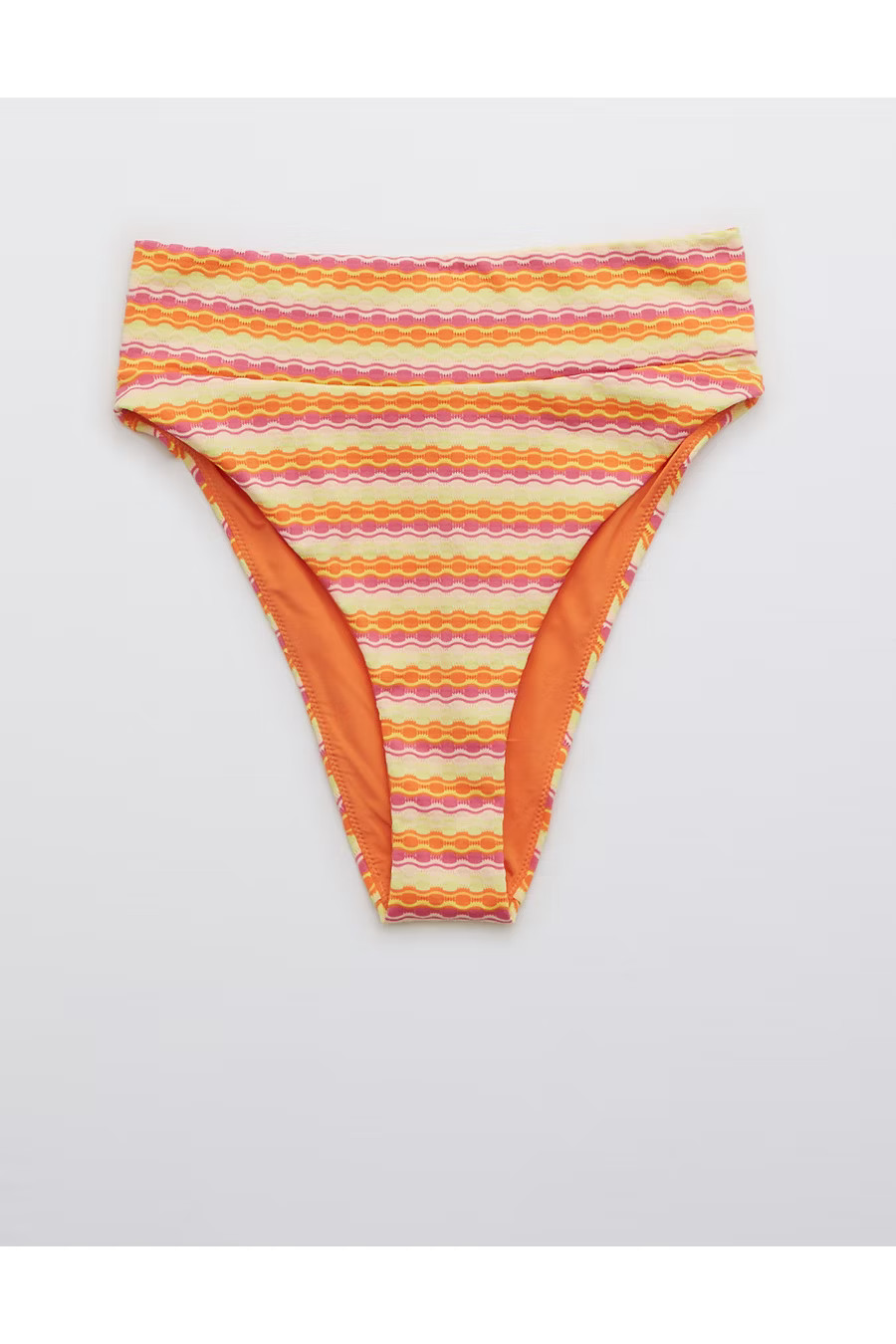 Aerie Striped Jacquard High Cut Cheeky Bikini Bottom | American Eagle Outfitters (US & CA)