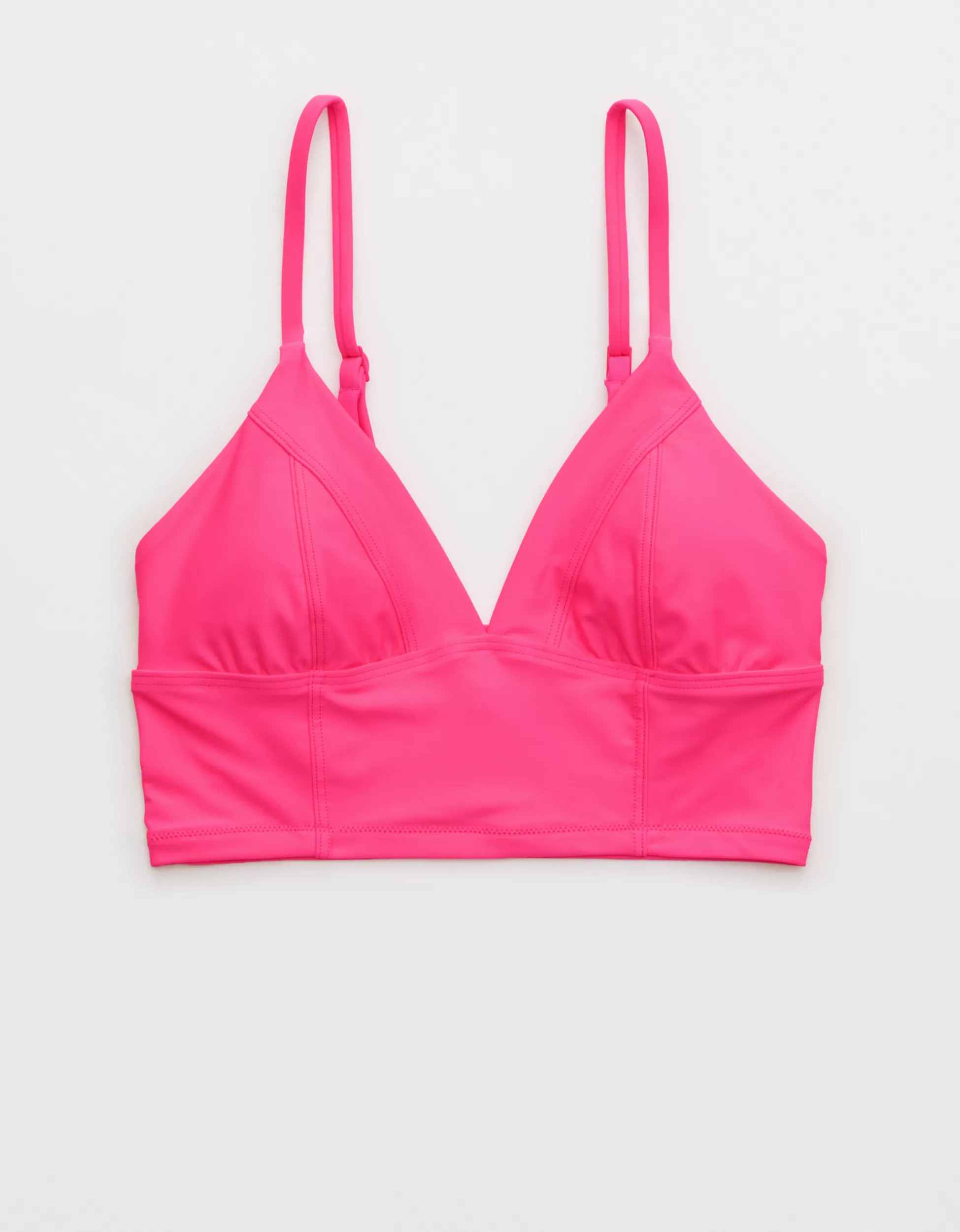 Aerie Seamed Longline Triangle Bikini Top | Aerie