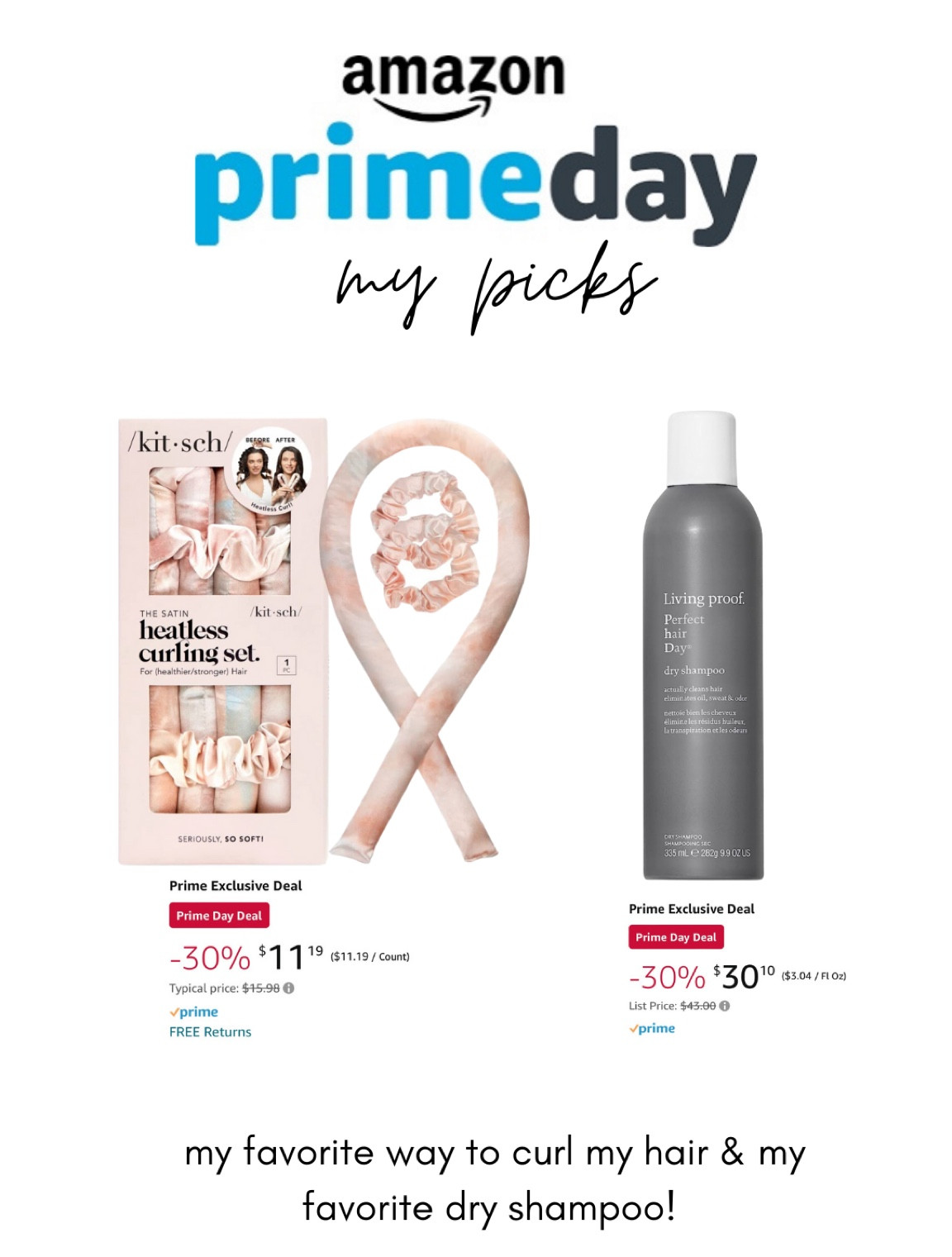 Such an easy way to curl your hair & saves time when getting ready. This living proof dry shampoo is perfect for in between hair washes! 👏🏻🔥🫶🏼 

#LTKxPrimeDay #LTKFind