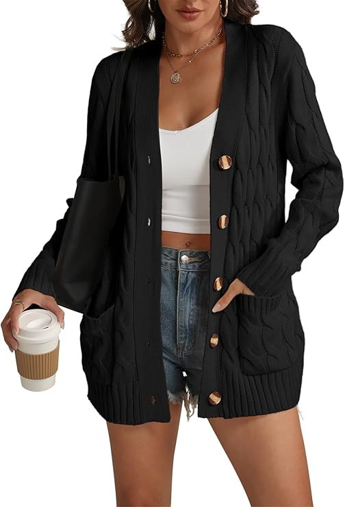 ATHMILE Cardigan Sweaters for Women Fashion Open Front Cardigans 2026 Fall Outfits Womens Long Sl... | Amazon (US)