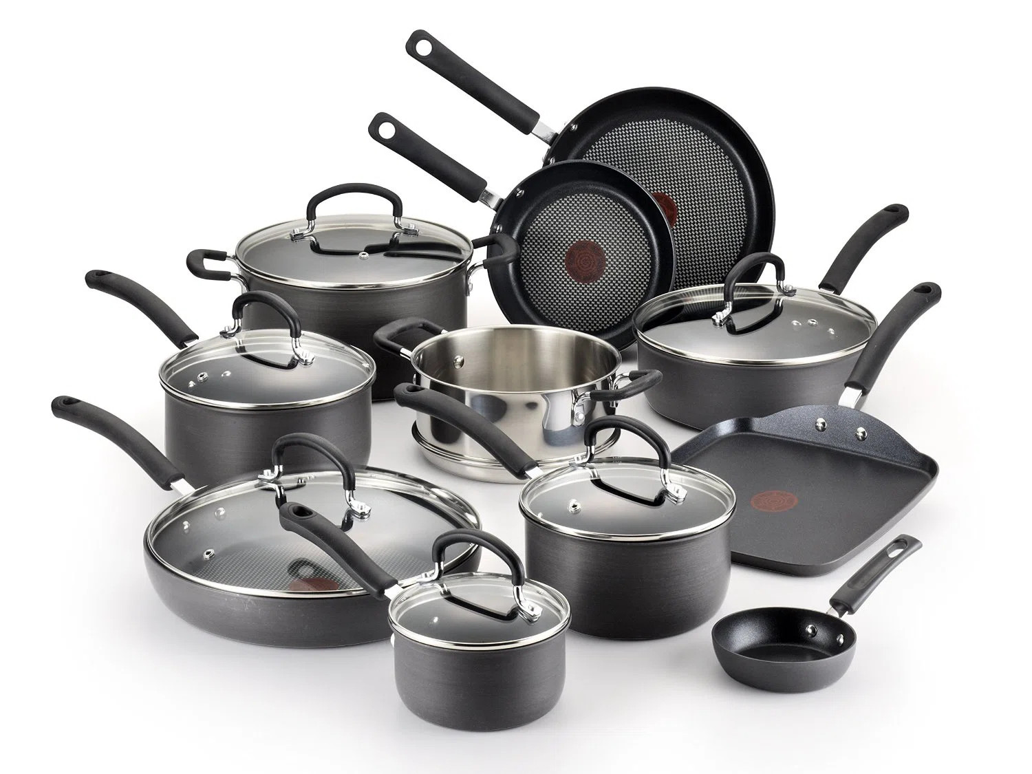 T-fal Ultimate Hard Anodized Aluminum Nonstick Cookware Set, 17 piece | Wayfair North America