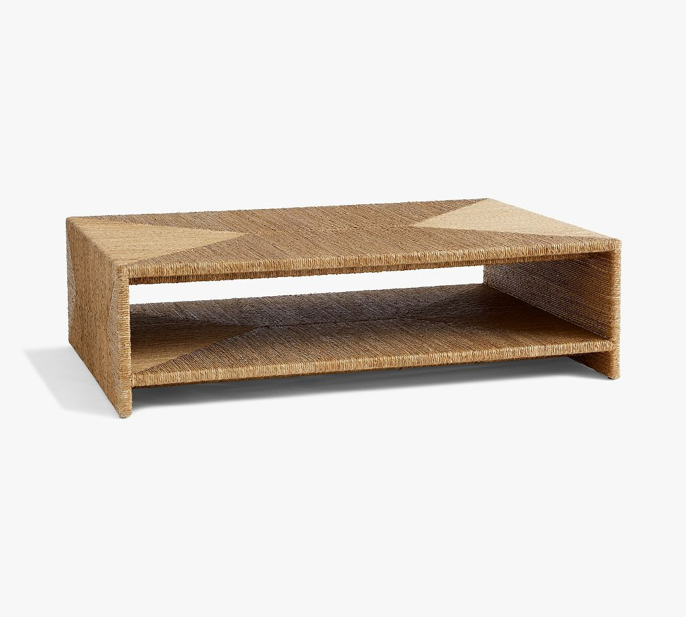 Malibu Rectangular Woven Grand Coffee Table | Pottery Barn (US)