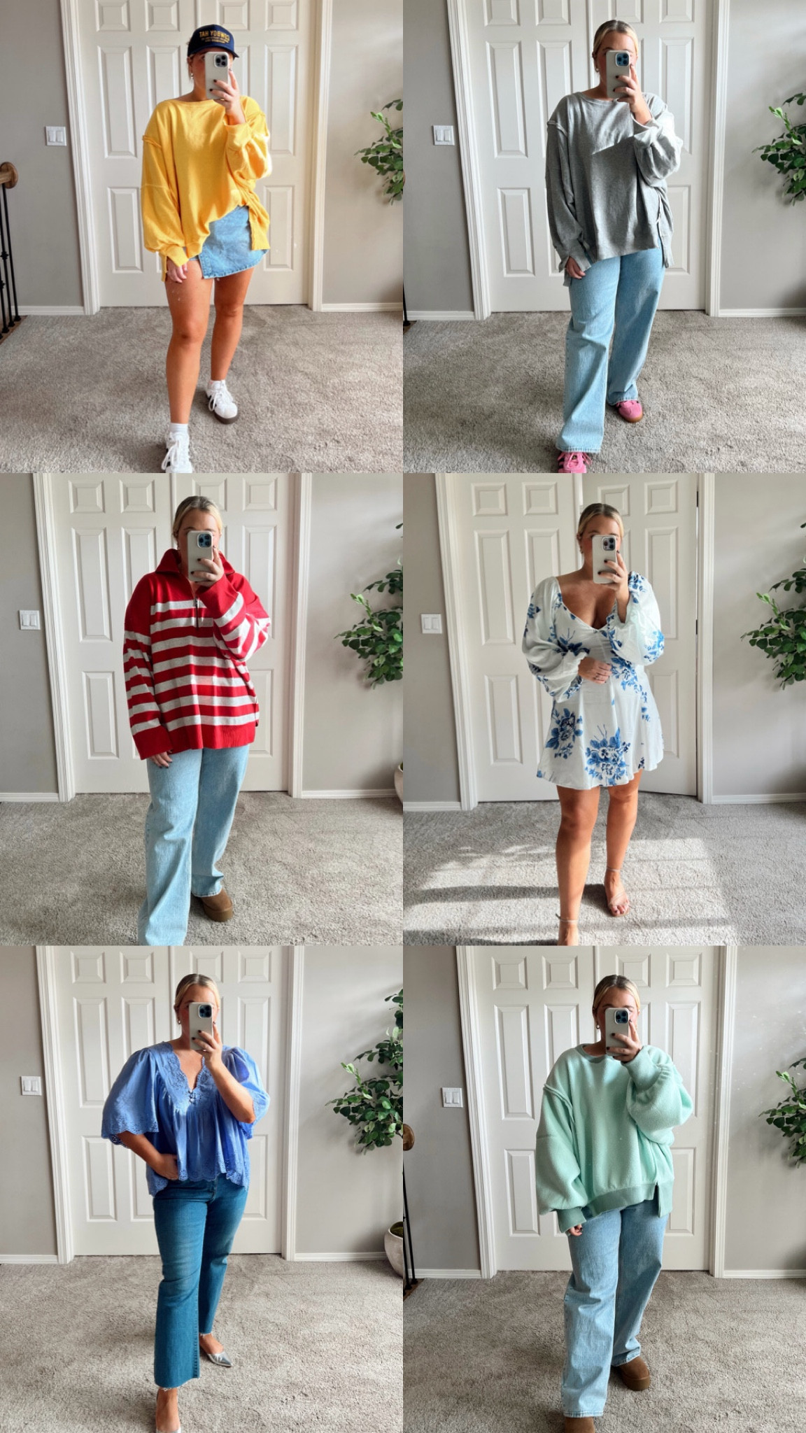 Midsize free people haul. Wearing a size large in everything. Striped pull over runs oversized. 

#LTKSeasonal #LTKmidsize #LTKMostLoved