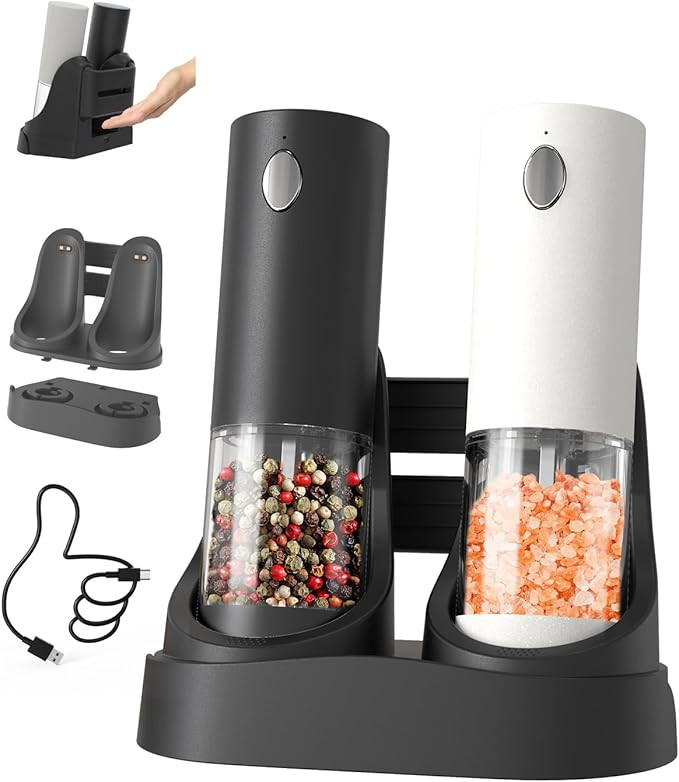CIRCLE JOY Electric Salt and Pepper Grinder Set Automatic Salt and Pepper Grinder Set with Chargi... | Amazon (US)