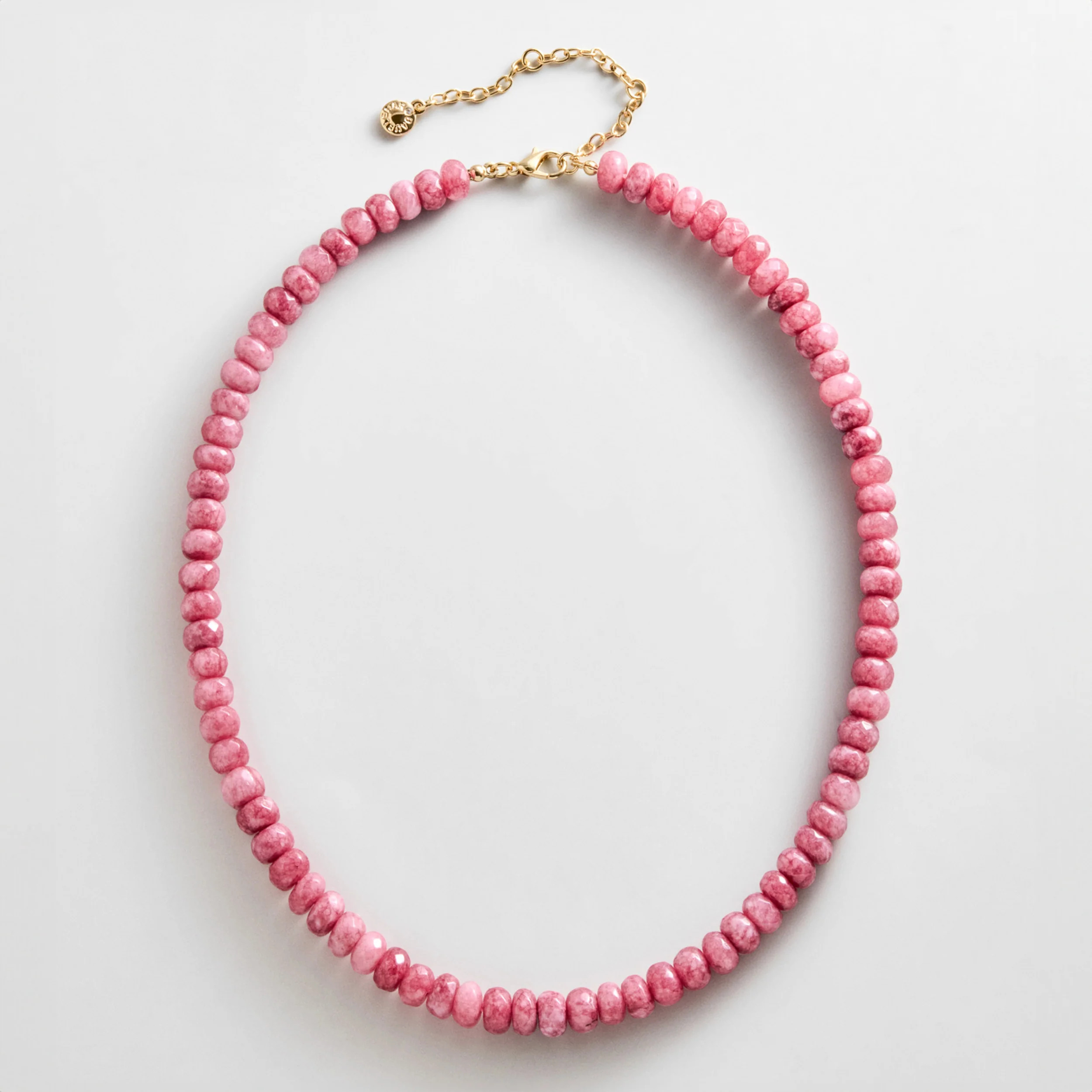 Mini Joyce Semi-Precious Beaded Necklace - Ruby Chalcedony | BaubleBar